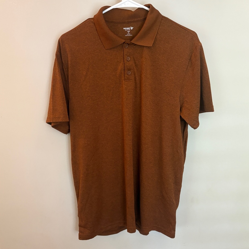 👕 Old Navy Active Core Polo Shirt – Men’s Medium – Rust Brown – NWOT